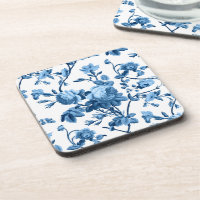 Elegant Chic Vintage Blue Rose Floral