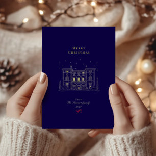 Elegant Chic Vintage Merry Christmas Holiday Card