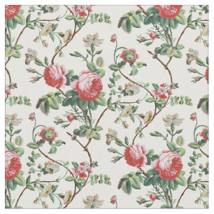 Elegant Chic Vintage Pink Rose Floral Fabric