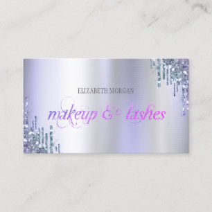 Elegant Chic Violet Glitter Drips Professional  Business Card