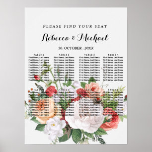 Elegant chic  watercolor floral   Seating Charts