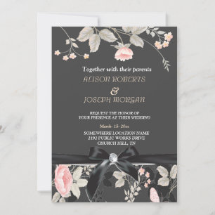 Elegant chic watercolor Floral   Wedding Card