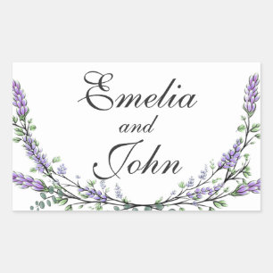 Elegant chic watercolor Lavender and Eucalyptus Sticker