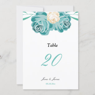 Elegant chic Watercolor table wedding card