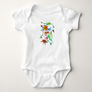 Elegant Chic Whimsical Exotic Flowers Baby Bodysuit