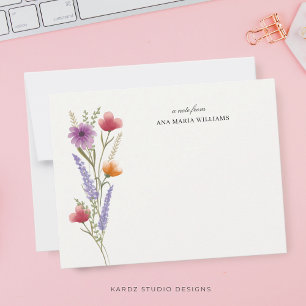 Elegant Chic Wildflower Note Card