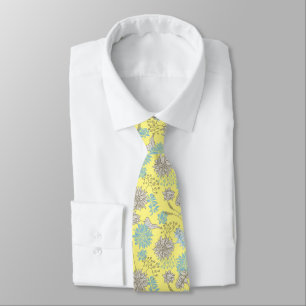 Elegant Chic Wildflower Yellow Neck Tie