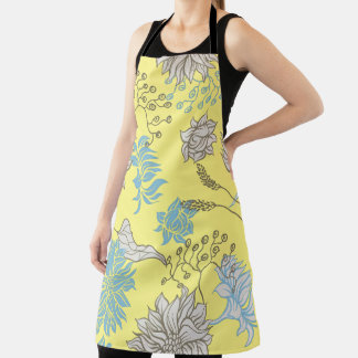 Elegant  Chic Wildflower Yellow Serving Tray Apron