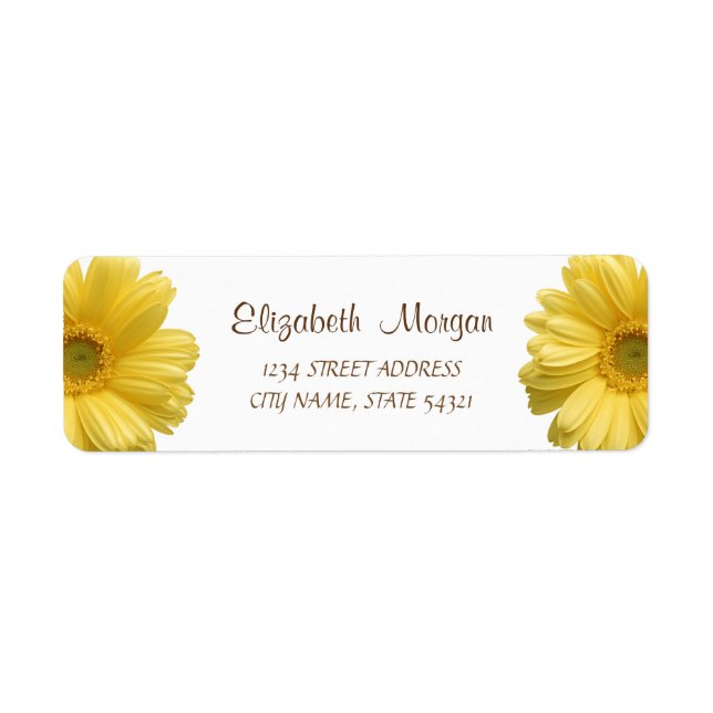 Elegant Chic,Yellow Daisy  Address Label (Front)