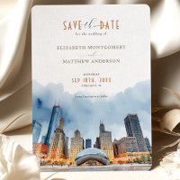 Elegant Chicago, Illinois Save-the-Date Invitation
