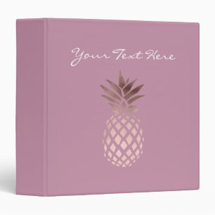 elegant chick clear rose gold tropical pineapple binder