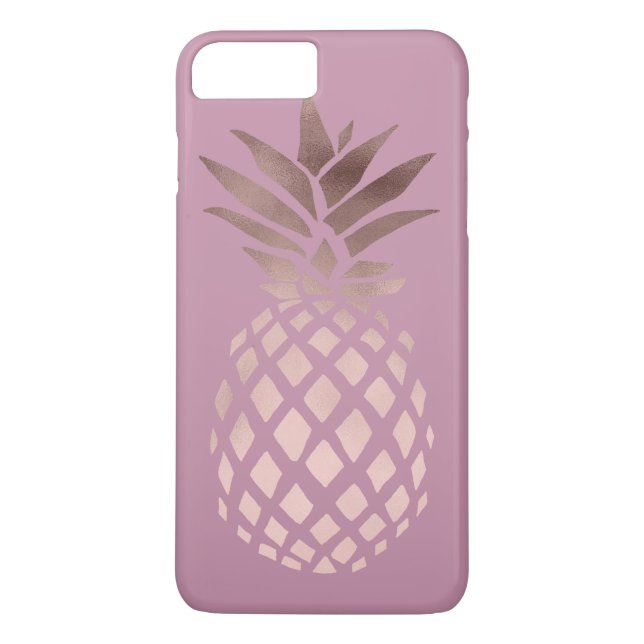 elegant chick clear rose gold tropical pineapple Case-Mate iPhone case (Back)