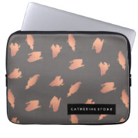 Elegant chick rose gold abstract brush pattern