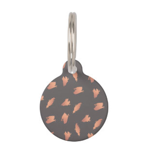 Elegant chick rose gold abstract brush pattern pet tag