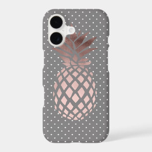 elegant chick rose gold pineapple polka dots