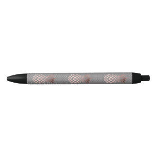 elegant chick rose gold pineapple polka dots black ink pen