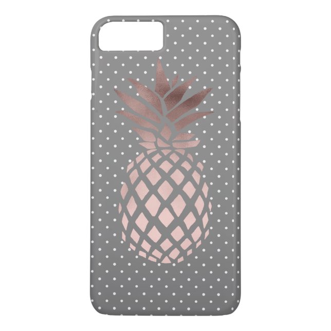 elegant chick rose gold pineapple polka dots Case-Mate iPhone case (Back)