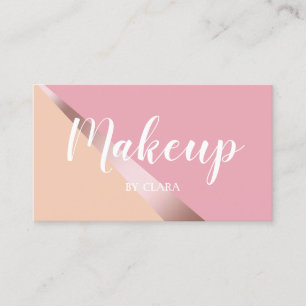 Elegant chick rose gold pink & orange geometric business card