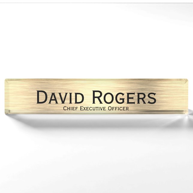 Elegant Chief Executive Officer Desk Name Plate (Front)