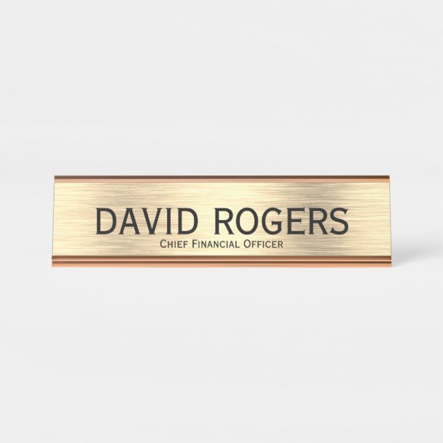 Elegant Chief Financial Officer Desk Name Plate (Front)