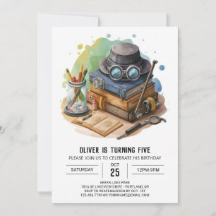 Elegant Children Detective Birthday Invitation