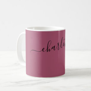Elegant China Rose Colour Modern Name Personalized Coffee Mug
