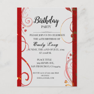 Elegant Chinese chrysanthemum birthday Invitation Postcard