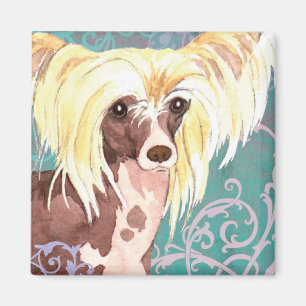 Elegant Chinese Crested Magnet