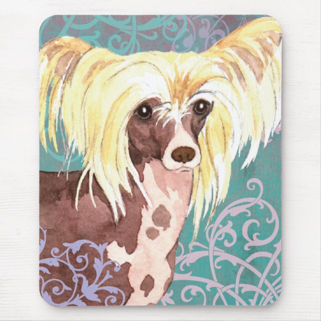 Elegant Chinese Crested Mouse Pad (Front)