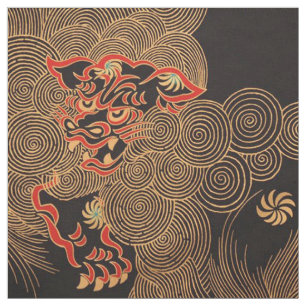 Elegant Chinese Dragon Print Fabric
