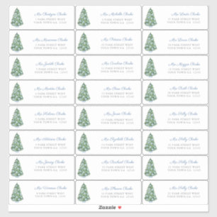 Elegant Chinoiserie Christmas Tree Address Labels