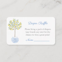 Elegant Chinoiserie Diaper Raffle Boy Baby Shower