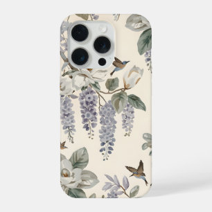 Elegant Chinoiserie Floral & Birds iPhone 15 Pro Case