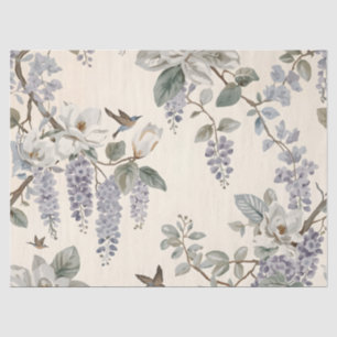 Elegant Chinoiserie Floral & Birds Tissue Paper
