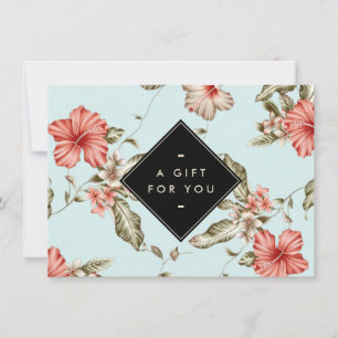 Elegant Chinoiserie Floral Pattern Gift Card