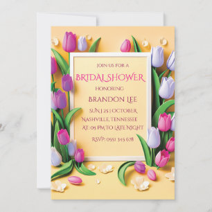 Elegant Chinoiserie Garden Flower Bridal Shower  Invitation