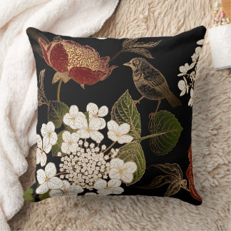 Elegant Chinoiserie Inspired Floral Blooms       Throw Pillow