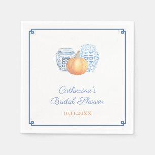 Elegant Chinoiserie Pumpkin Bridal Shower Party Napkin