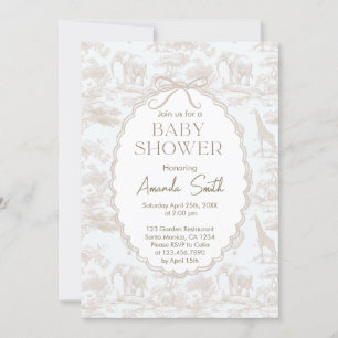 Elegant Chinoiserie Toile de Jouy baby shower Invitation