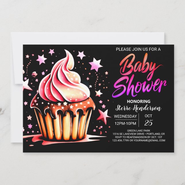 Elegant Chocolate Bliss Girl Baby Shower Invitation (Front)