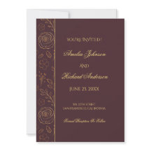 Elegant Chocolate Brown Gold Roses Luxury Wedding