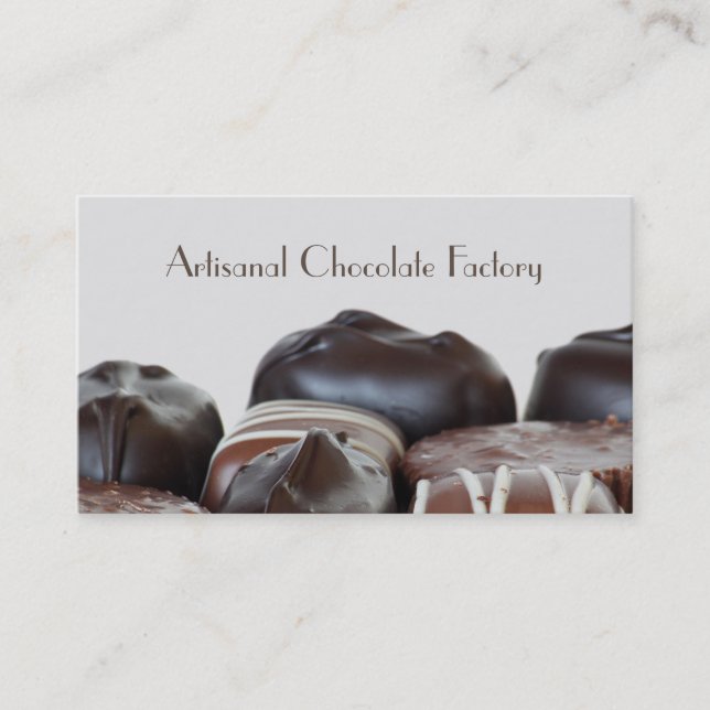 Elegant Chocolate Candies Business Cards (Front)