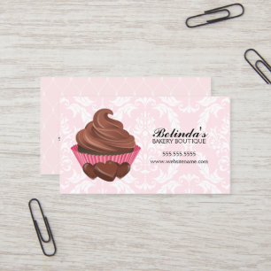 Elegant Chocolate Cupcake Bakery Business Card