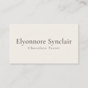 Elegant Chocolate Tasting Minimal Business Card