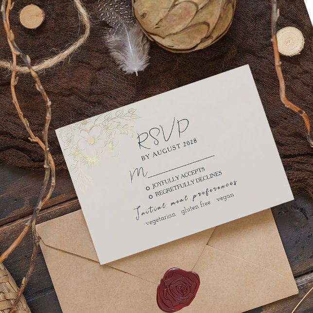 Élégant choix de repas de mariage Carte RSVP (Créateur téléchargé)