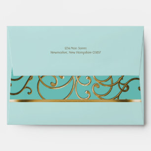 Elegant Choose Colours Gold Filigree Envelope