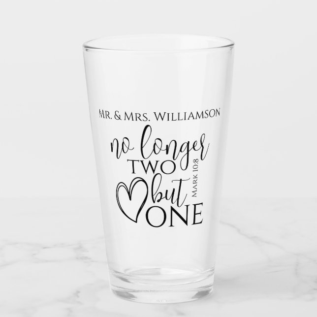 Elegant Christian Wedding Scripture Quote Gift  Glass (Front)