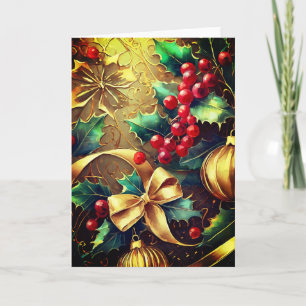 Elegant Christmas, 5" x 7" Folded Greeting Card