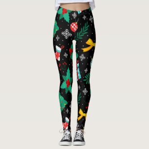 Elegant Christmas Abstract Pattern Leggings