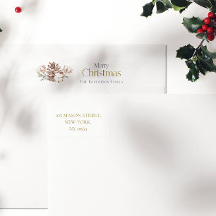 Elegant Christmas Address Label Sticker